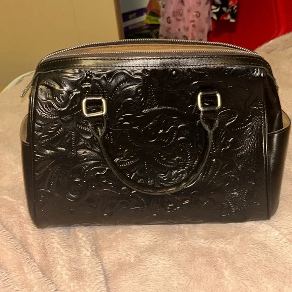 Patricia Nash Bag Skye Satchel Burnished Tooled Leather Handbag - Picture 1 of 9